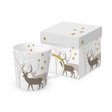 Bögre Karácsonyi porcelán bögre díszdobozban szarvasos Winter Deers white