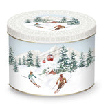 Bögre Karácsonyi porcelán bögre fém díszdobozban Chalet