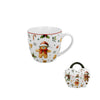 Bögre Karácsonyi porcelán bögre mézeskalács macis díszcsomagolásban