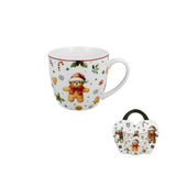 Bögre Karácsonyi porcelán bögre mézeskalács macis díszcsomagolásban