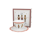 Tányér, étkészlet Karácsonyi porcelán csésze aljjal 190 ml diótörős díszdobozban Christmas Nutcracker