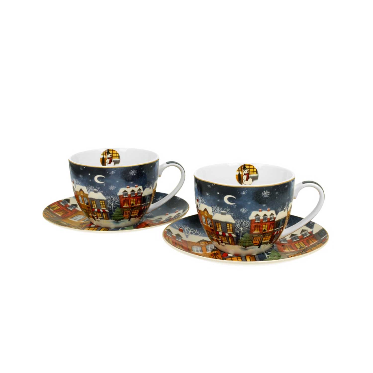 Bögre Karácsonyi porcelán csésze aljjal 2 db szett 280 ml díszcsomagolásban Christmas City