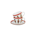 Tányér, étkészlet Karácsonyi porcelán csésze aljjal szett diótörős díszdobozban Christmas Nutcracker