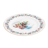 Karácsonyi porcelán desszertes tányér - 20 cm fenyőágas