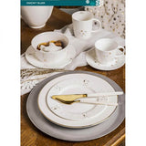 Karácsonyi dombor mintás hópelyhes porcelán desszertes tányér - 20 cm - Winter Glow