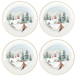 Tányér, étkészlet Karácsonyi Porcelán desszertes tányér 4 db szett Chalet
