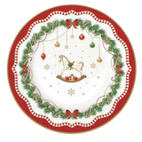 Tányér, étkészlet Karácsonyi porcelán desszertes tányér 4 db szett díszdobozban Magie de Noel