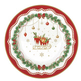 Tányér, étkészlet Karácsonyi porcelán desszertes tányér 4 db szett díszdobozban Magie de Noel