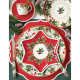 Tányér, étkészlet Karácsonyi porcelán desszertes tányér Christmas Berries