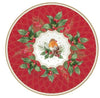 Tányér, étkészlet Karácsonyi porcelán desszertes tányér vörösbegy 4 db szett Christmas Berries