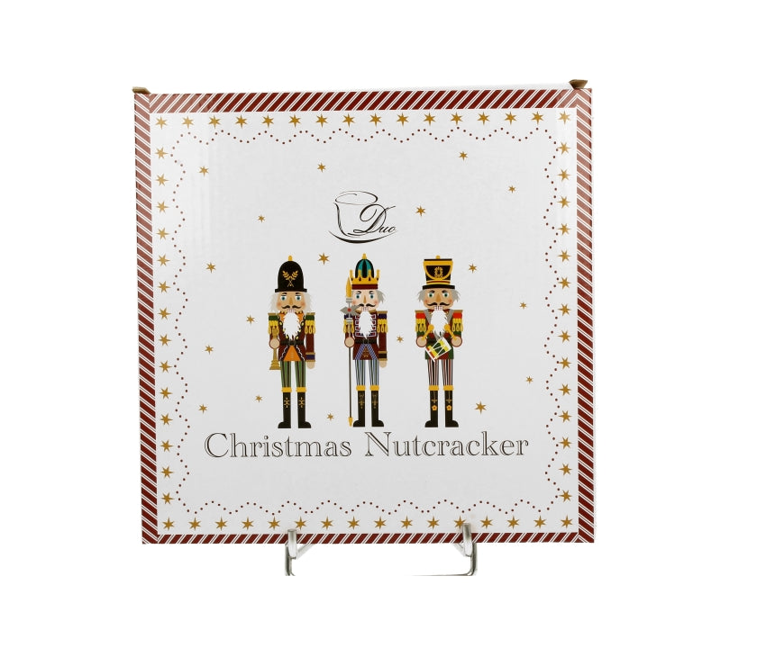 Tányér, étkészlet Karácsonyi porcelán diótörős desszertes tányér díszdobozban Christmas Nutcracker