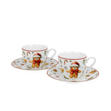 Bögre Karácsonyi porcelán kávés csésze 2 db szett aljjalmézeskalács macis díszdobozban