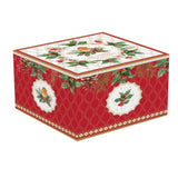 Bögre, csésze Karácsonyi porcelán kávés csésze 2 db vörösbegy díszdobozban Christmas Berries