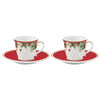 Bögre, csésze Karácsonyi porcelán kávés csésze 2 db vörösbegy díszdobozban Christmas Berries