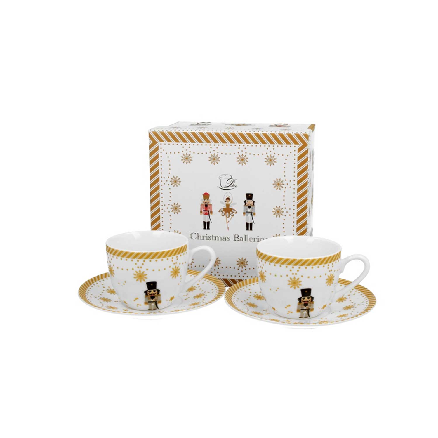 Bögre Karácsonyi porcelán kávés csésze Diótörő és Balerina díszdobozban