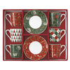 Bögre, csésze Karácsonyi porcelán kávés teás csésze aljjal 100 ml 6 személyes díszdobozban Fancy Christmas