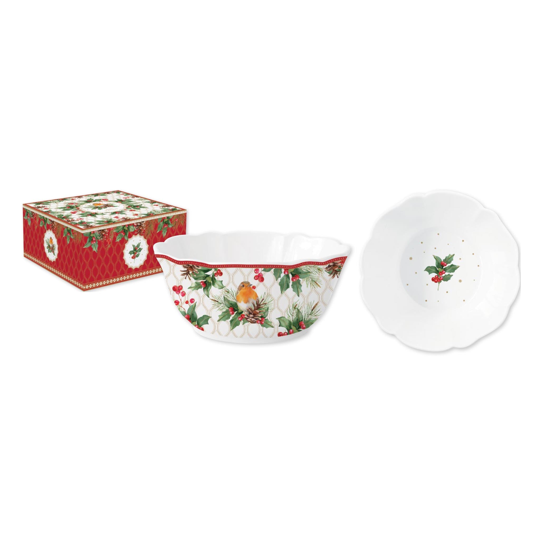 Tálca Karácsonyi porcelán kerek tál Christmas Berries