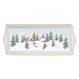 Tálka Karácsonyi Porcelán kínáló tál Chalet 35x15 cm