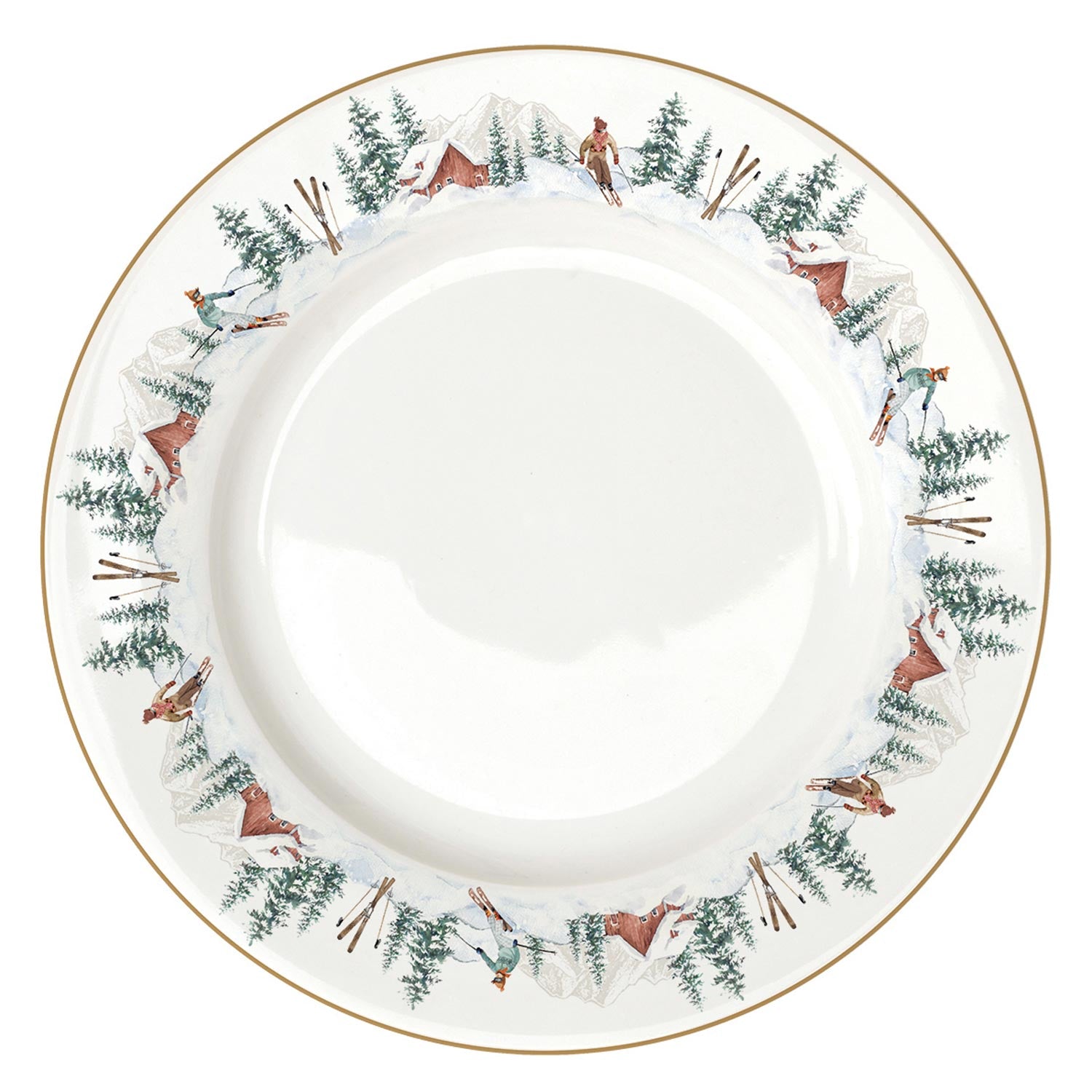 Tányér, étkészlet Karácsonyi Porcelán Lapostányér Chalet
