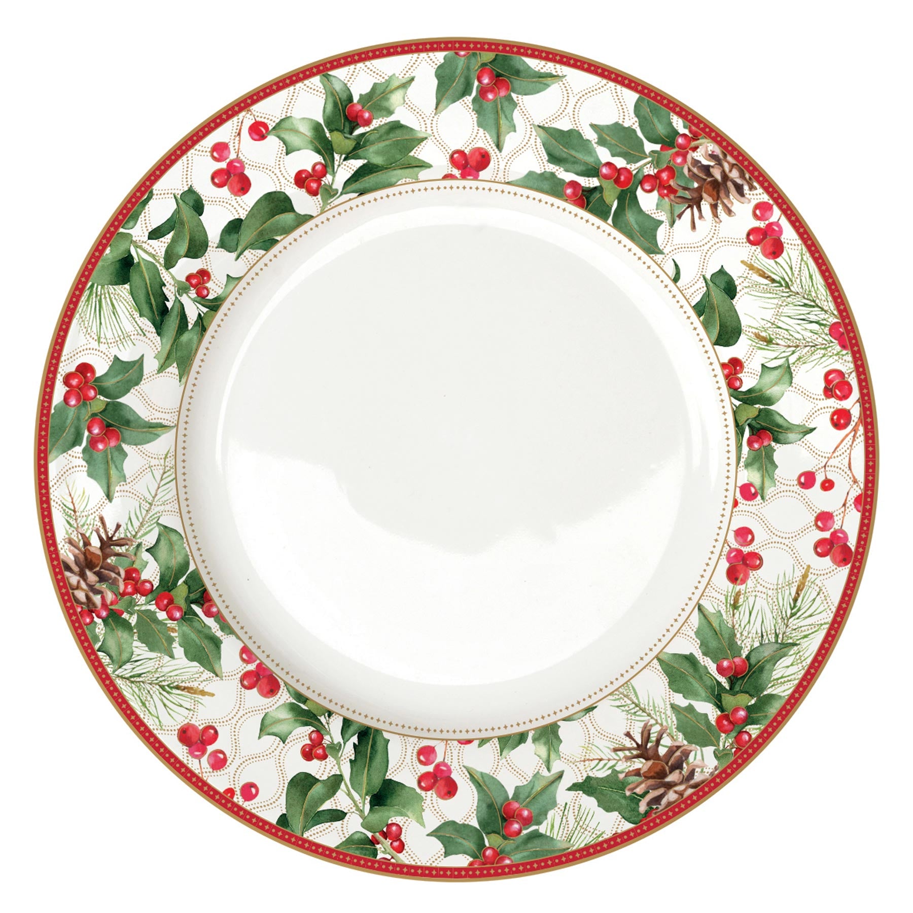 Tányér, étkészlet Karácsonyi porcelán lapostányér Christmas Berries