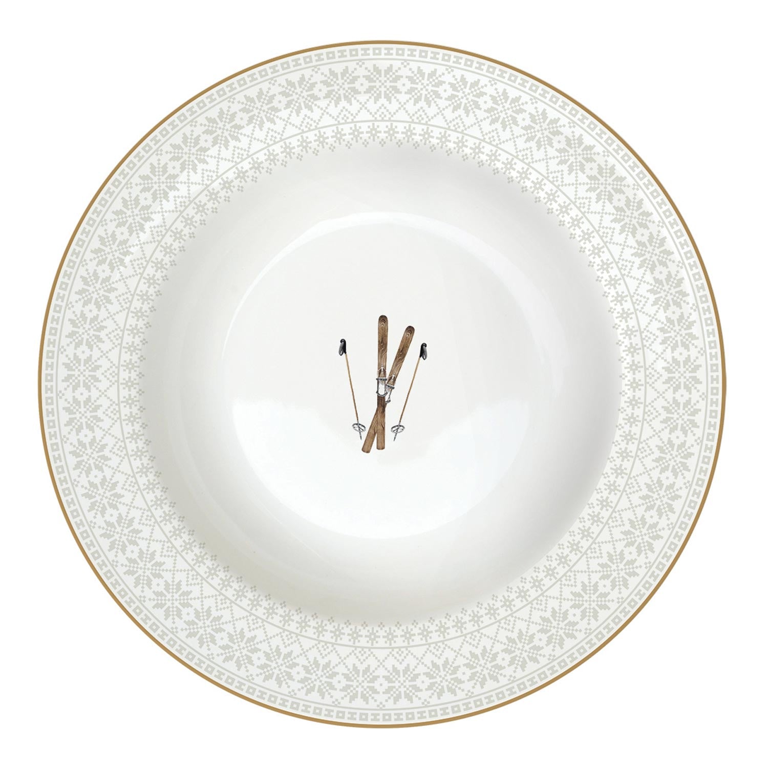 Tányér, étkészlet Karácsonyi Porcelán mélytányér Chalet