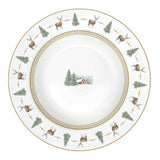 Tányér, étkészlet Karácsonyi porcelán mélytányér szarvas mintás White Forest