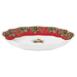Tálca Karácsonyi porcelán nagy ovális kínáló tál Christmas Berries