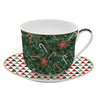 Bögre, csésze Karácsonyi porcelán nagy teás csésze aljjal 400 ml díszdobozban Fancy Christmas