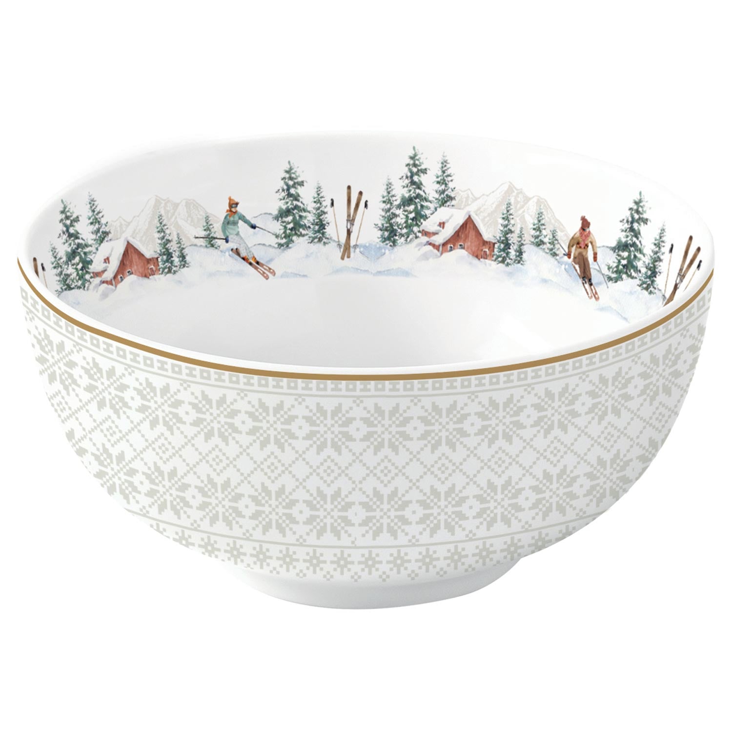 Tálka Karácsonyi Porcelán Tálka Chalet - 12 cm
