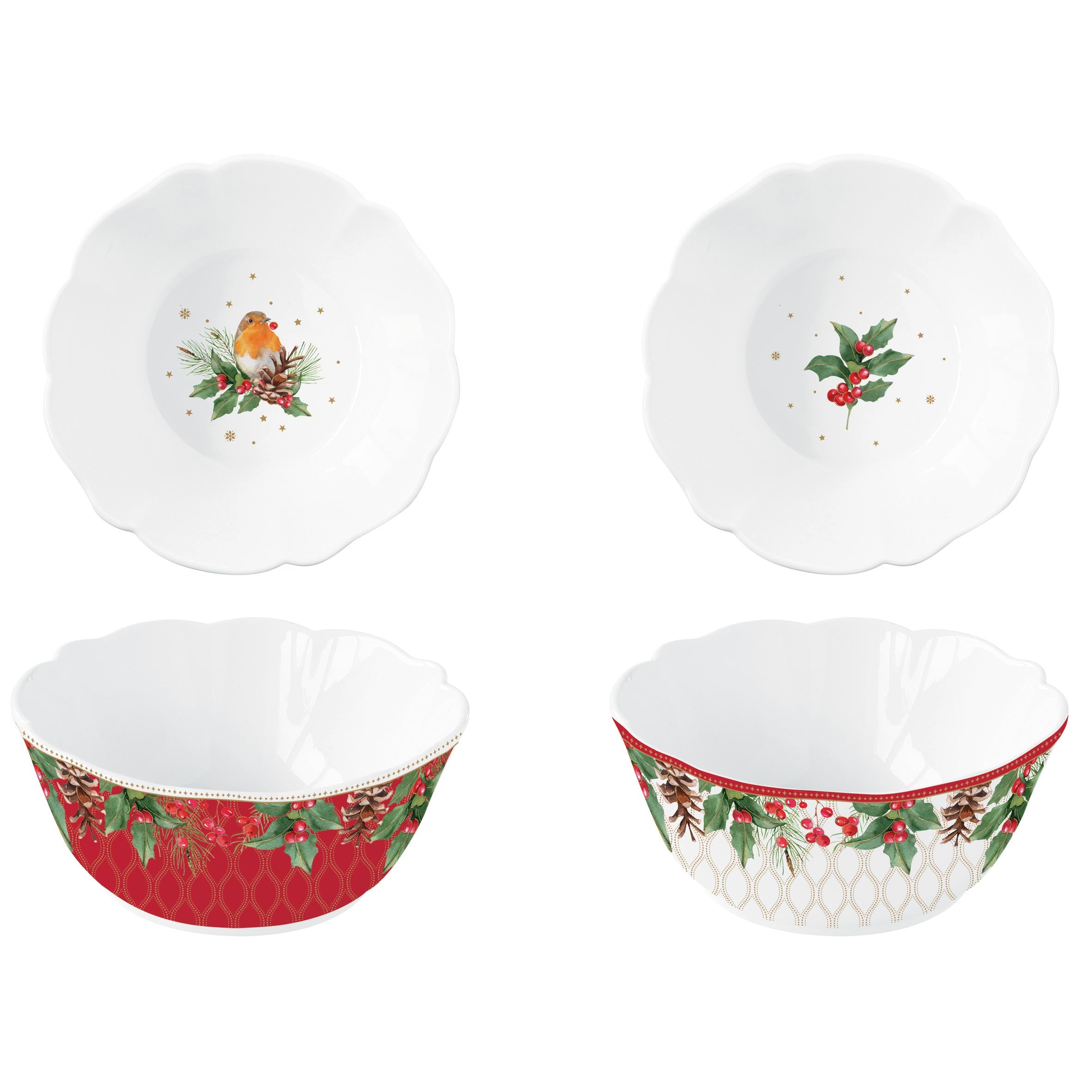 Tálka Karácsonyi porcelán tálka szett 2 db Christmas Berries