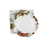 Bögre Karácsonyi porcelán tányér 27 cm díszdobozban Madarak