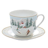 Bögre Karácsonyi porcelán teás csésze aljjal díszdobozban Chalet