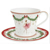 Tányér, étkészlet Karácsonyi porcelán teás csésze aljjal díszdobozban Magie de Noel
