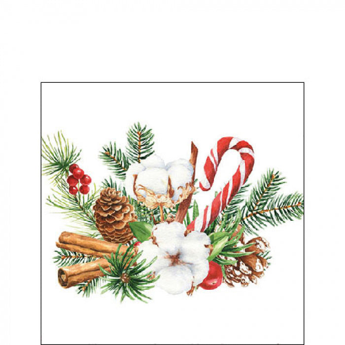 Gyertya Karácsonyi szalvéta 25x25 cm Christmas arrangement