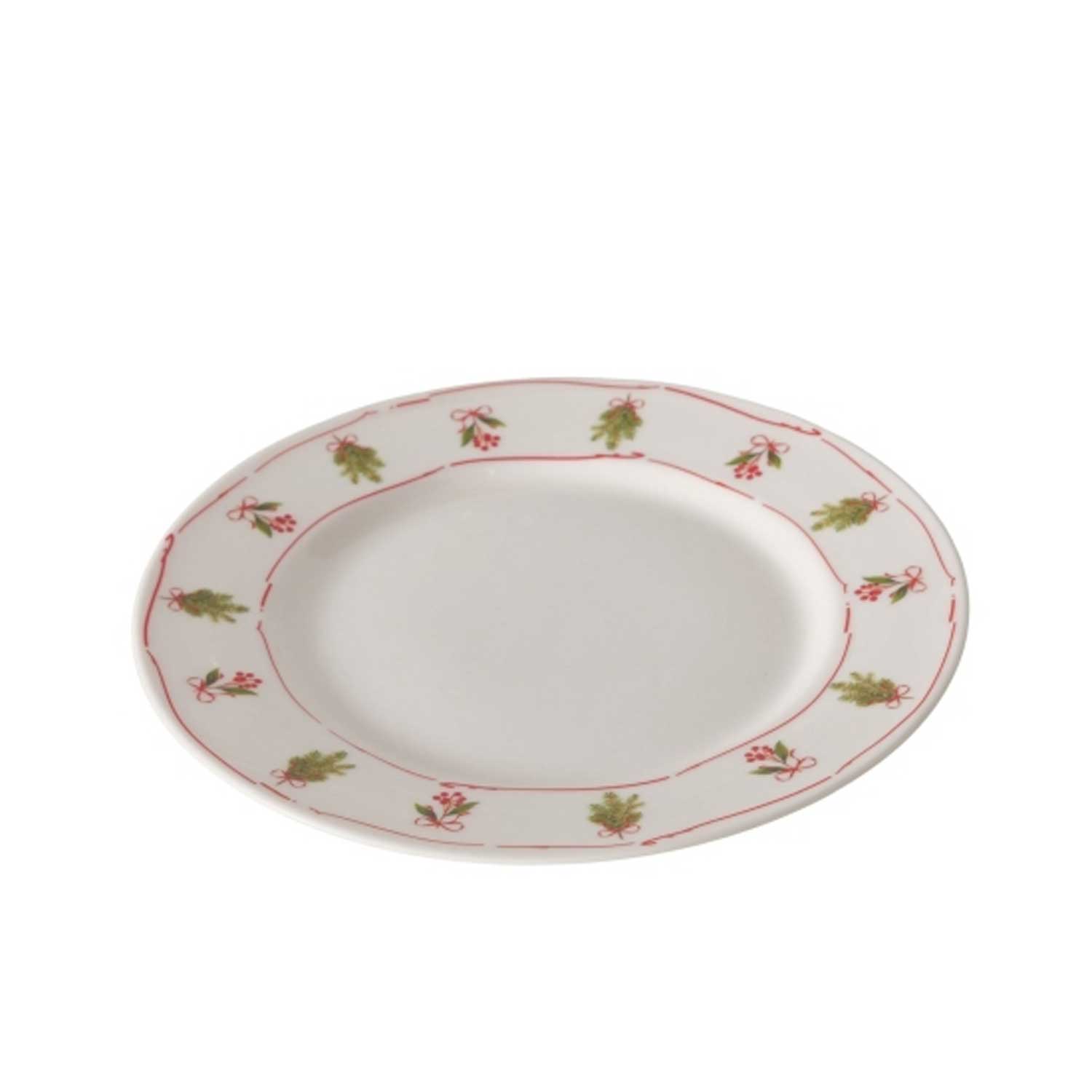 Karácsonyi porcelán tányér 21,5 cm fenyőágas