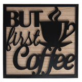 Teafiltertartó Kávékapszula tartó fa doboz But first Coffee