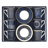 Porcelán eszpresszó kávés csésze + alj 6 személyes 100 ml dobozban Midnight