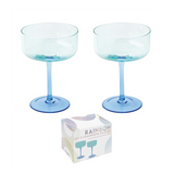 Kék színes pezsgős üveg pohár 2 db szett 300 ml