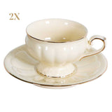 Bögre, csésze Két személyes porcelán csésze aljjal készlet díszdobozban Alba Elegant