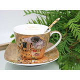 Porcelán csésze alj 2 személyes szett 250 ml Kilmt A Csók díszdobozban