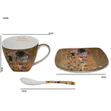 Porcelán csésze alj 2 személyes szett 250 ml Kilmt A Csók díszdobozban