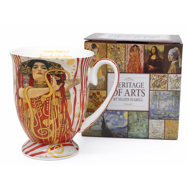 Klimt porcelán bögre 300 ml - Vízikígyó - díszdobozos