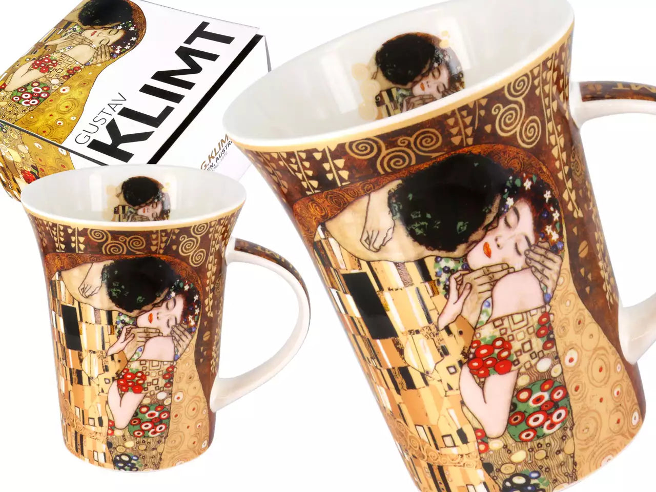 Bögre, csésze Klimt porcelán bögre díszdobozban A Csók 350 ml