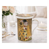 Klimt porcelán bögre fém szűrővel porcelán tetővel szett díszdobozban - 300 ml - A Csók