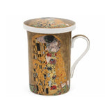 Klimt porcelán bögre fém szűrővel porcelán tetővel szett díszdobozban - 300 ml - A Csók