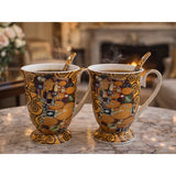 Klimt porcelán bögre porcelán szűrővel és tetővel - 300 ml - Életfa / Beteljesülés