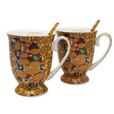 Klimt porcelán bögre porcelán szűrővel és tetővel - 300 ml - Életfa / Beteljesülés