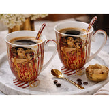 Klimt porcelán bögre porcelán szűrővel és tetővel - 300 ml - Vízikígyó