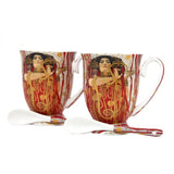 Klimt porcelán bögre porcelán szűrővel és tetővel - 300 ml - Vízikígyó