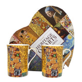Klimt porcelán bögre szett - 300 ml - Életfa és Beteljesülés - szív díszdobozos
